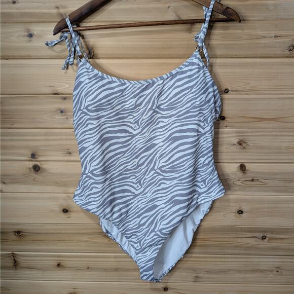 Dippin Daisy's Swimsuit Womens XL Gray Animal Print NWT - Picture 1 of 7